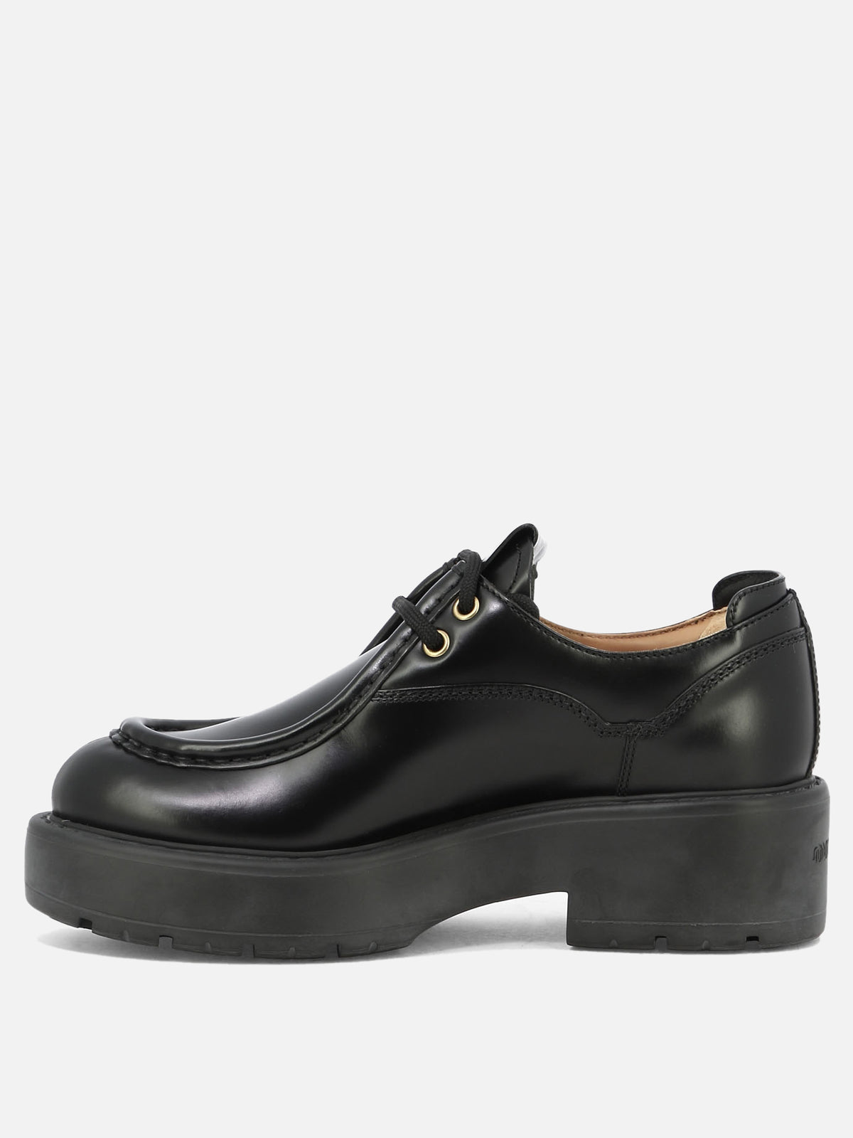 Miu Miu Mocassini stringati in pelle Nero - VIETTI