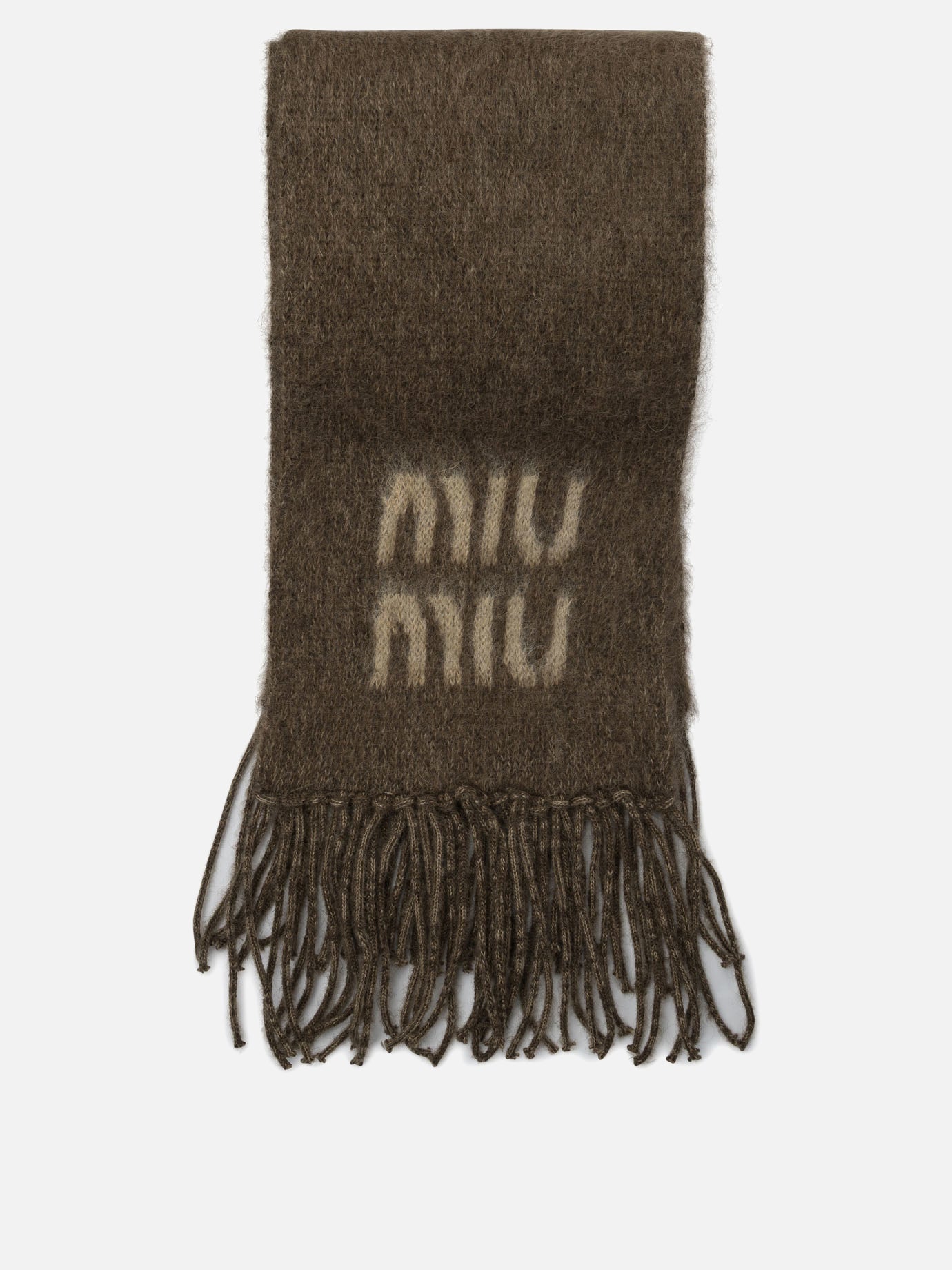 Sciarpe con frange 5FS062  Marrone - Miu Miu Donna | PDP | VIETTI Online Store | Zoom-Modal
