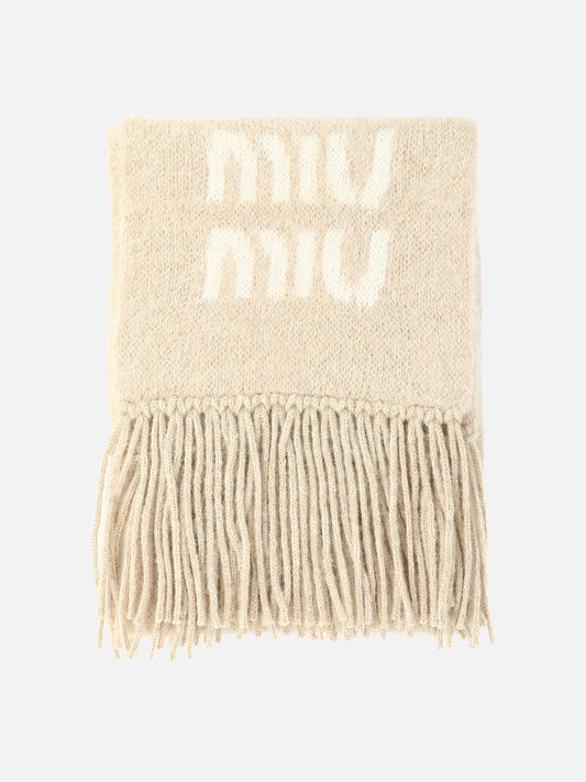 Sciarpe con frange 5FS062  Bianco - Miu Miu Donna | PDP | VIETTI Online Store 
