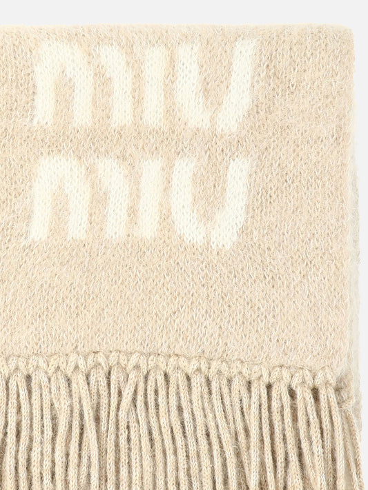Sciarpe con frange 5FS062  Bianco - Miu Miu Donna | PDP | VIETTI Online Store | 2

