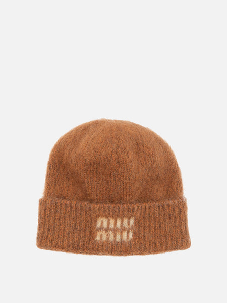 Miu Miu Beanie with logo Orange - Women | VIETTI Online Store