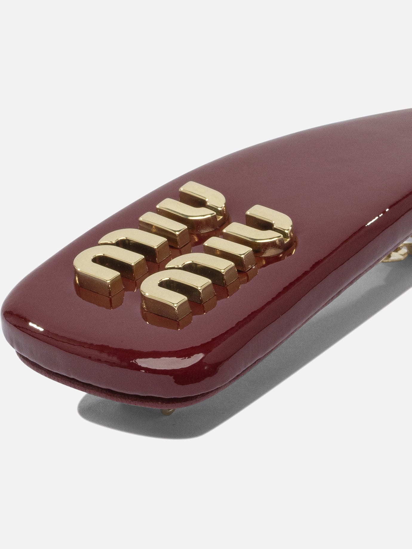 Miu Miu Hairclip in patent leather Red - Women | VIETTI Online Store