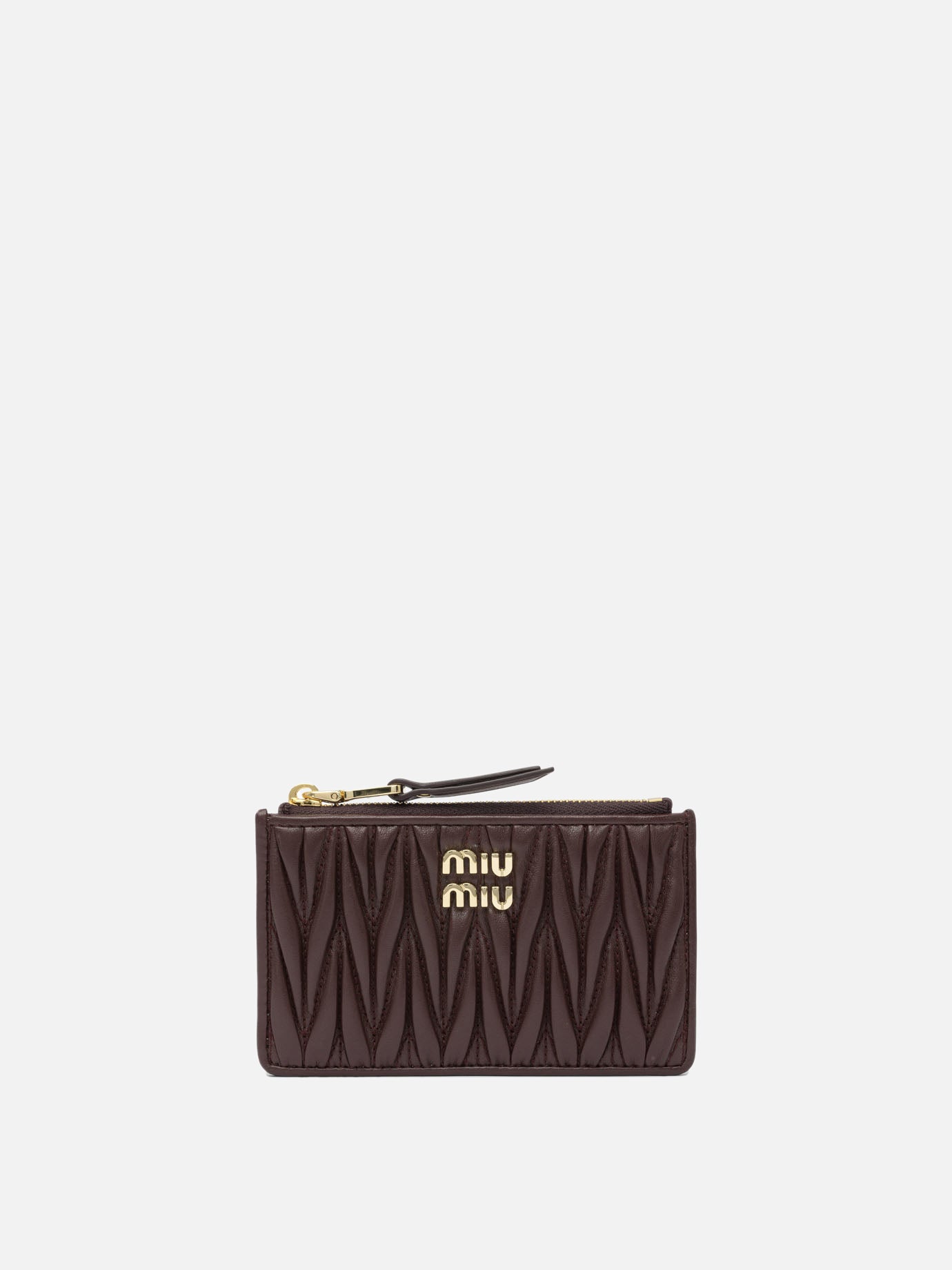 クラッチバッグ MIU MIU MIU MIU NAPPA POUCH Miu Miu Nappa leather mini pouch Brown - Women | VIETTI