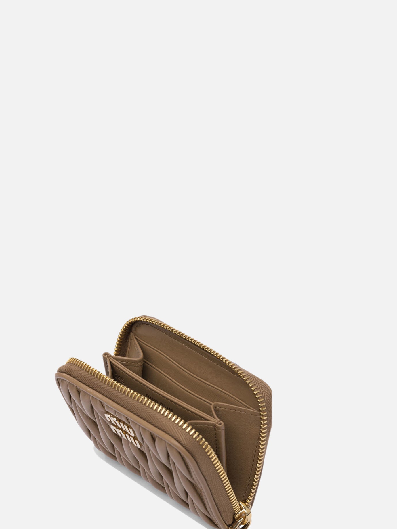 Miu Miu Matelassé nappa leather coin purse Brown - Women | VIETTI