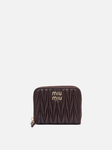 Miu Miu Matelassé nappa leather coin purse Brown - Women