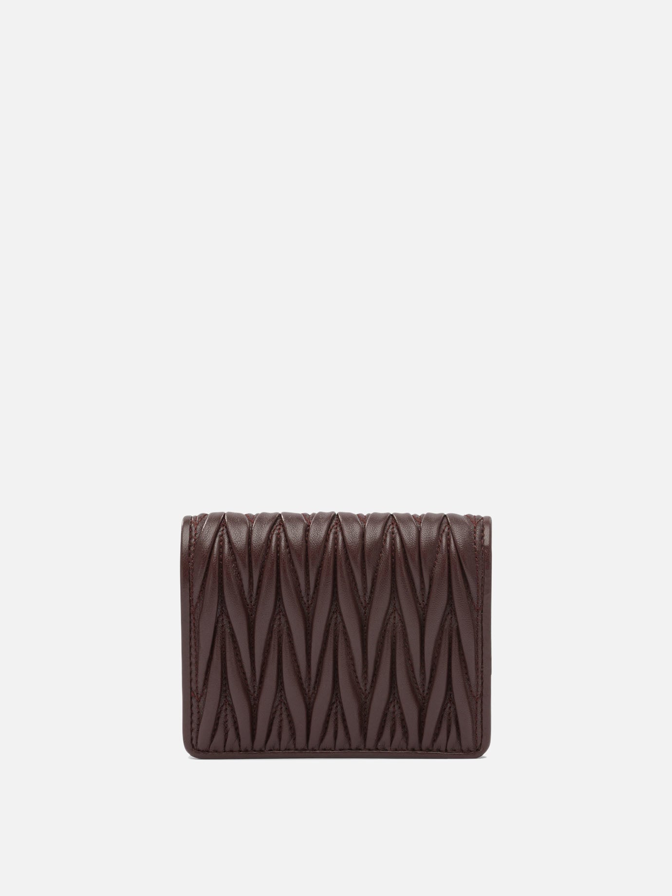 Miu Miu Nappa leather quilted wallet Bordeaux