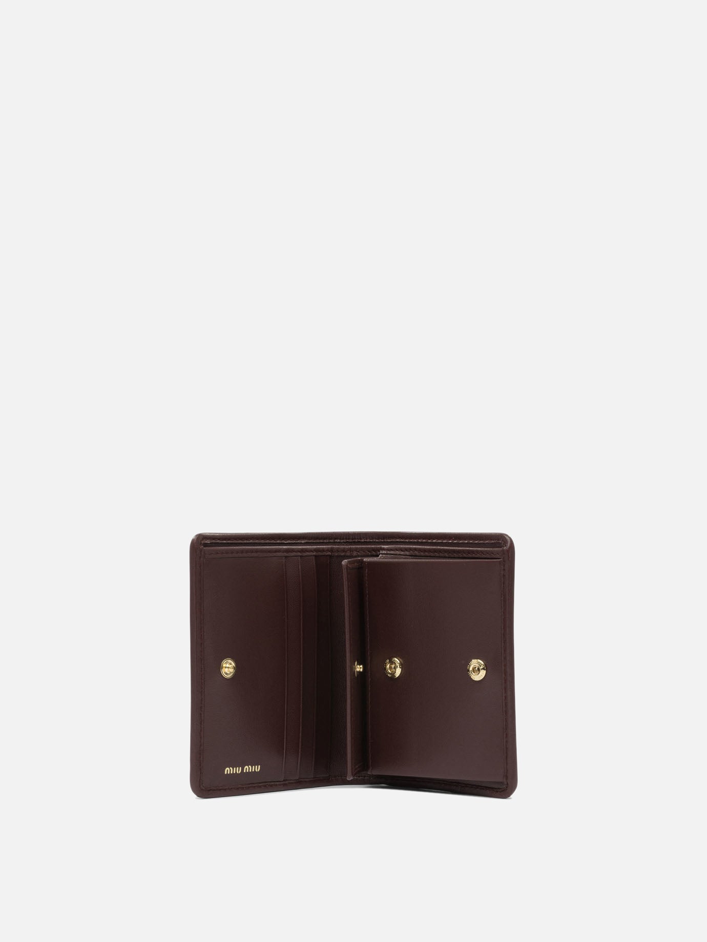 Miu Miu Nappa leather quilted wallet Bordeaux