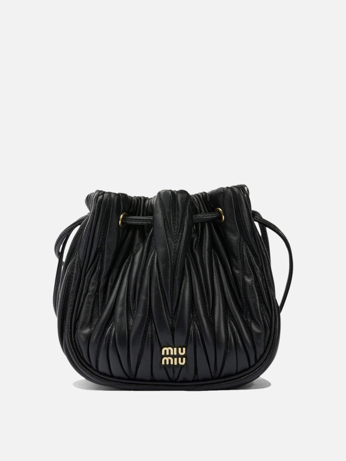 Miu Miu Matelassé nappa leather handbag Black