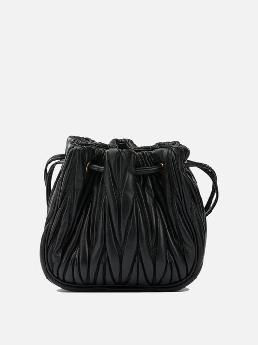 Miu Miu Matelassé nappa leather handbag Black


