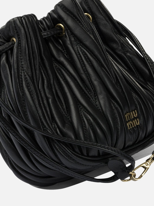 Miu Miu Matelassé nappa leather handbag Black

