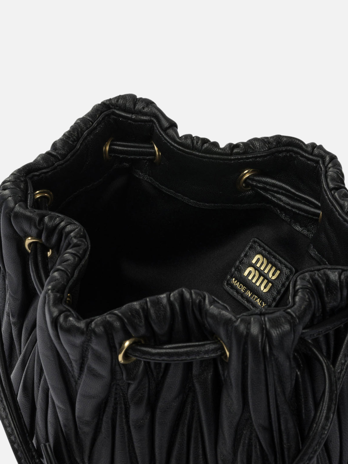 Miu Miu Matelassé nappa leather handbag Black - VIETTI