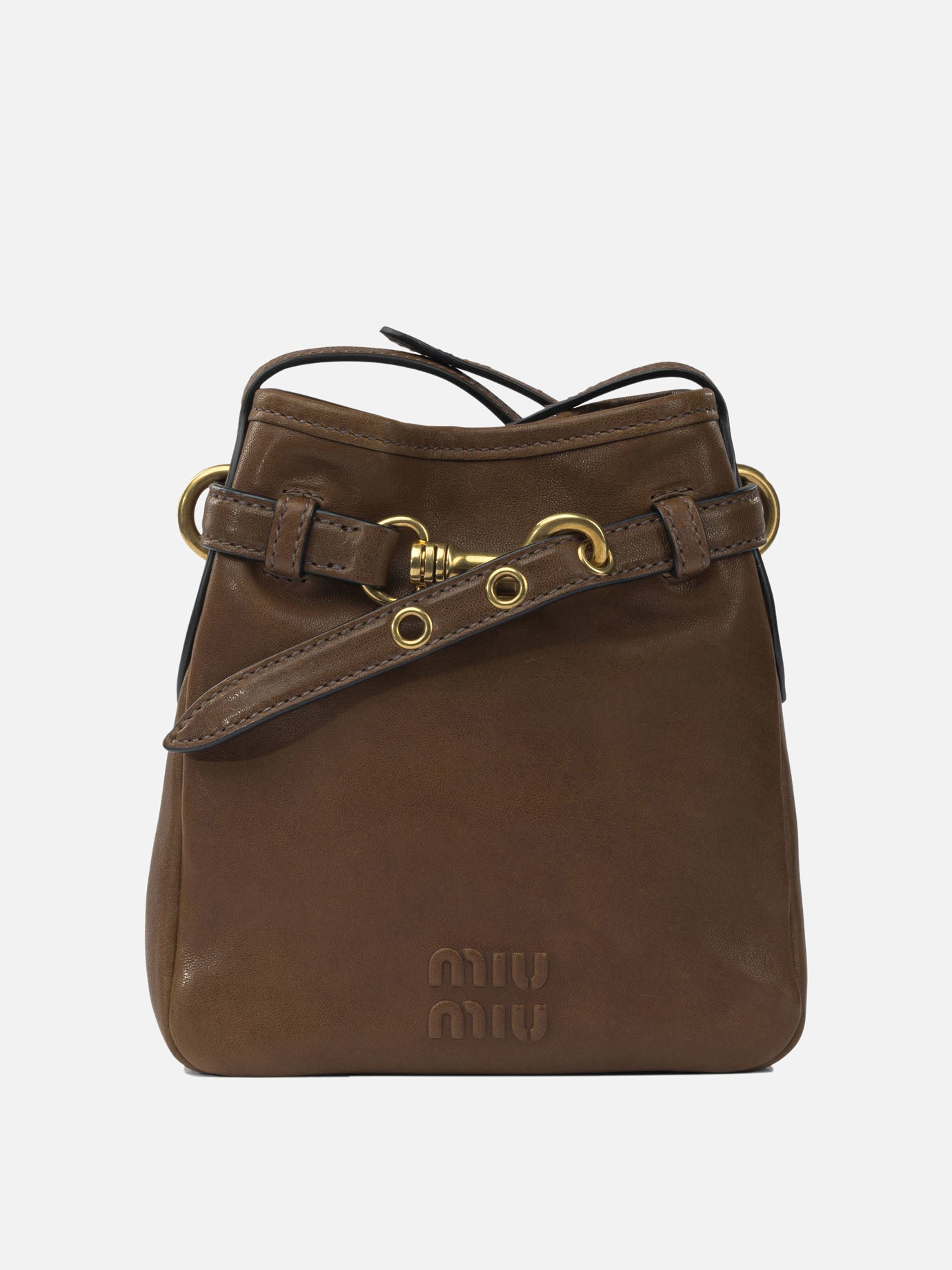 Pochette 100% lamb leather  Marrone - Miu Miu Donna | PDP | VIETTI Online Store | Zoom-Modal
