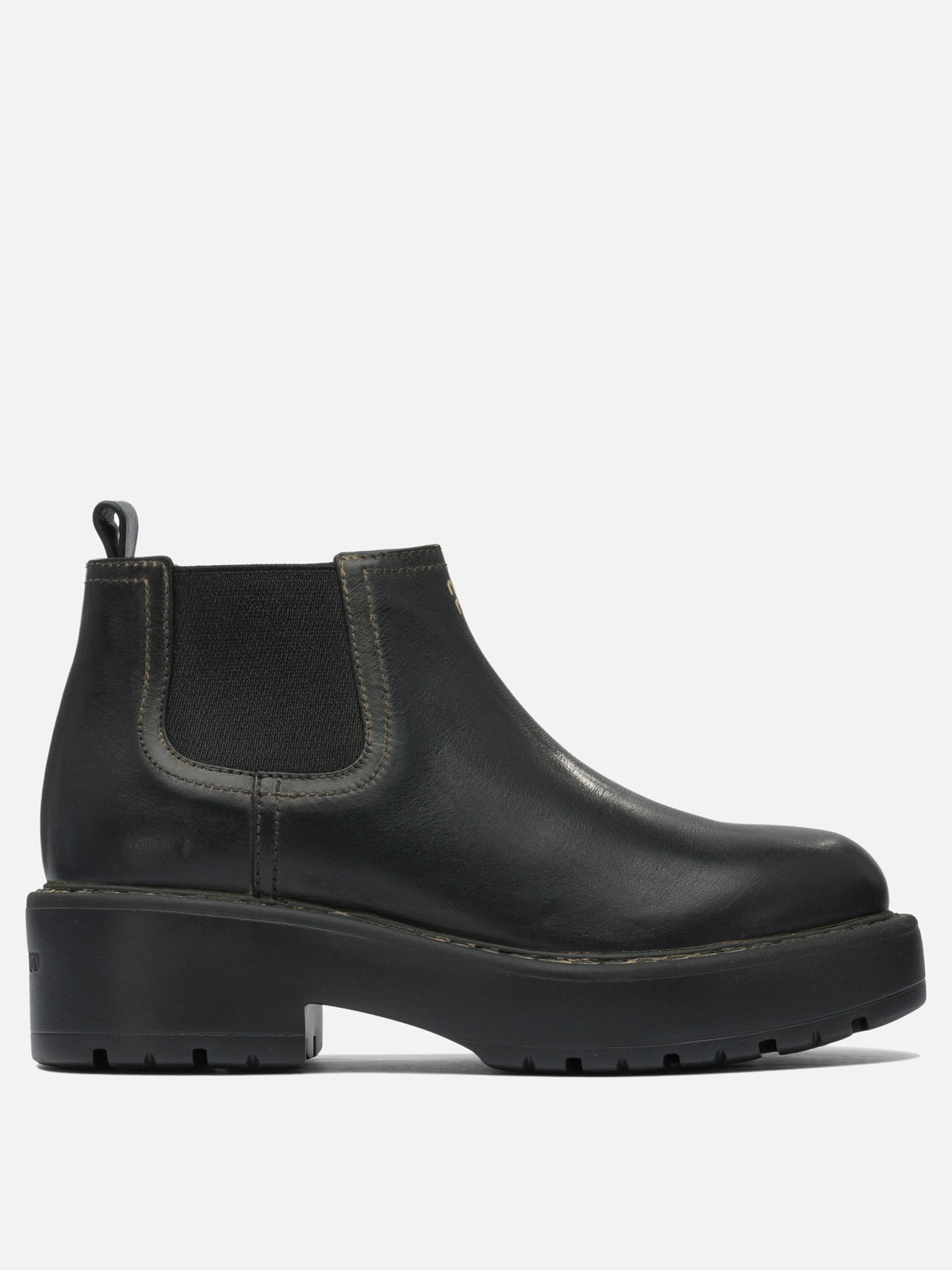Miu Miu Chelsea leather ankle boots Black
