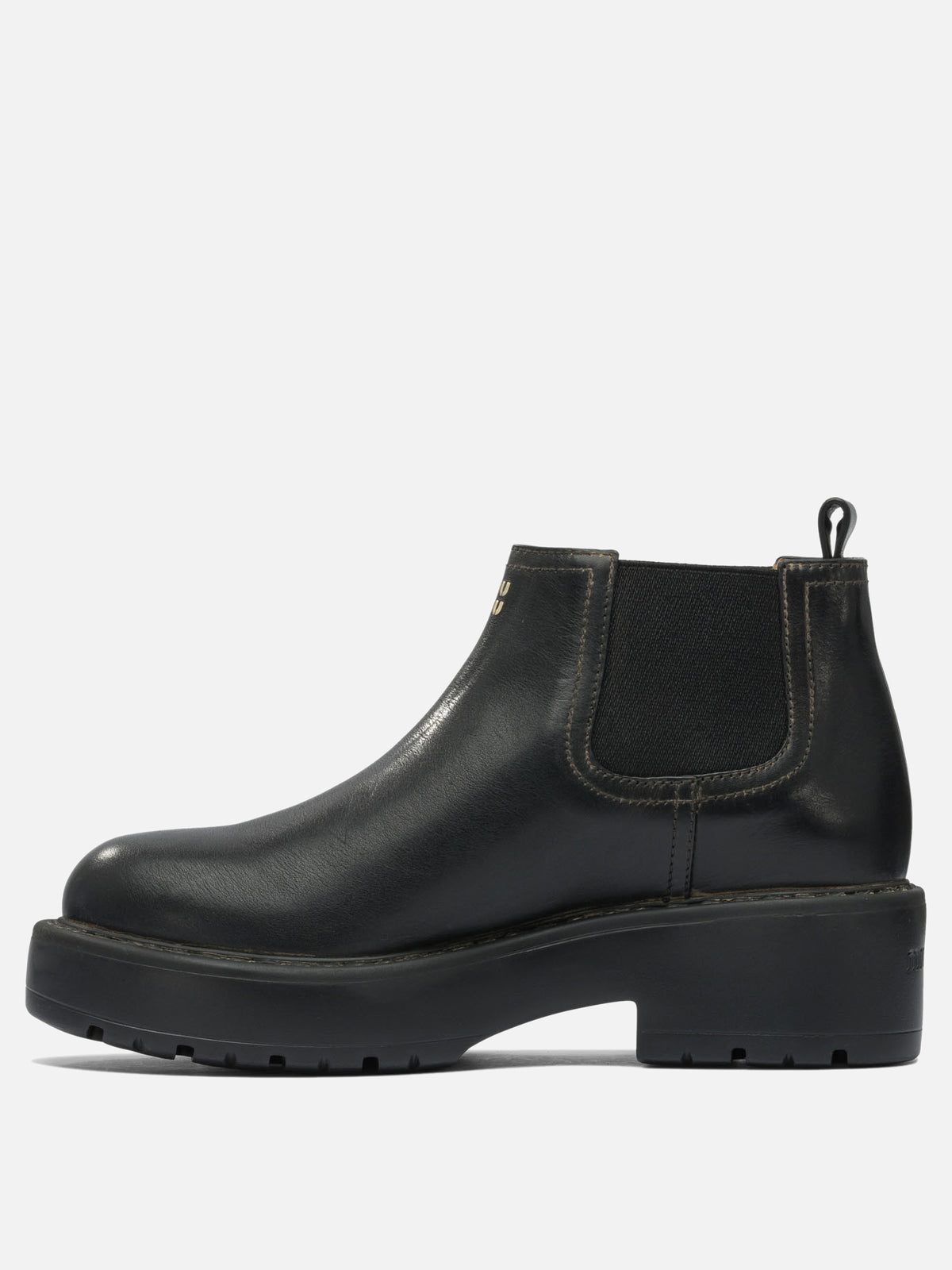 Miu Miu Chelsea leather ankle boots Black - VIETTI