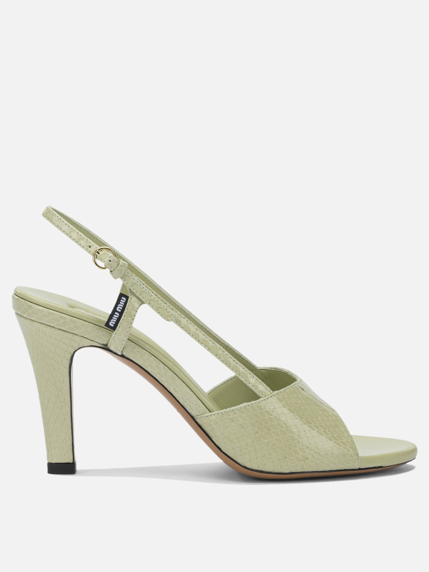 Slingback 100% homalopsis buccata  Verde - Miu Miu Donna | PDP | VIETTI Online Store | Zoom-Modal
