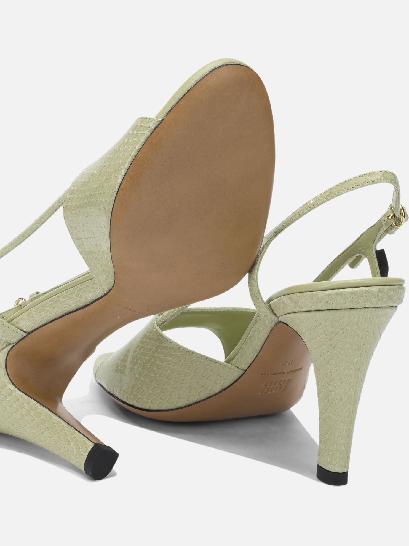 Slingback 100% homalopsis buccata  Verde - Miu Miu Donna | PDP | VIETTI Online Store | thumbnail_5
