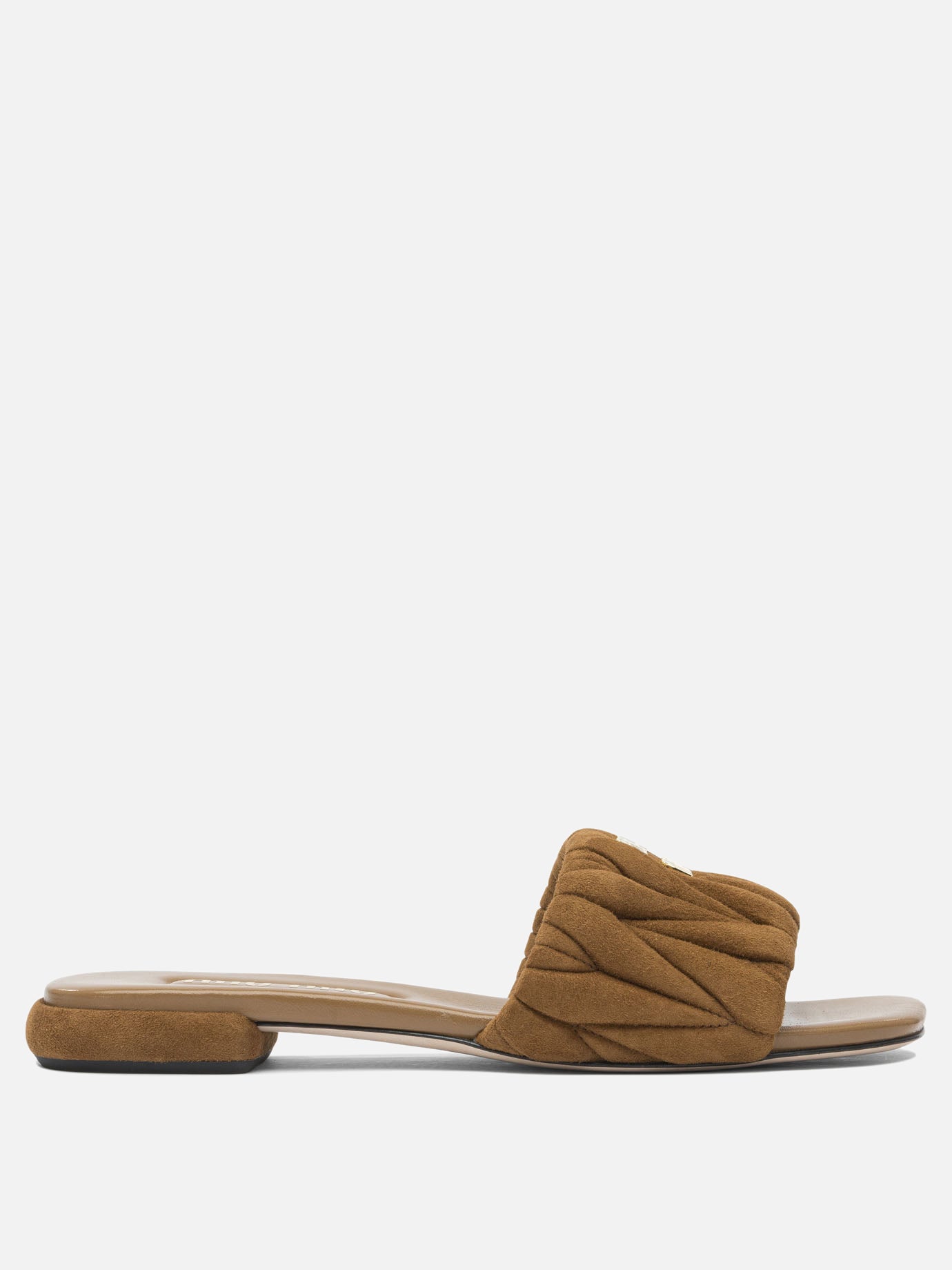 Sandali bassi 100 % calf leather  Marrone - Miu Miu Donna | PDP | VIETTI Online Store | thumbnail