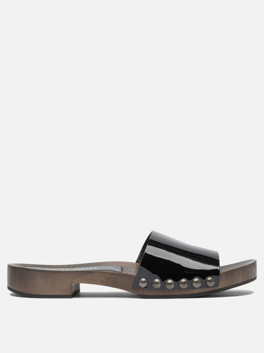 Miu Miu Patent leather clogs 30mm Black

