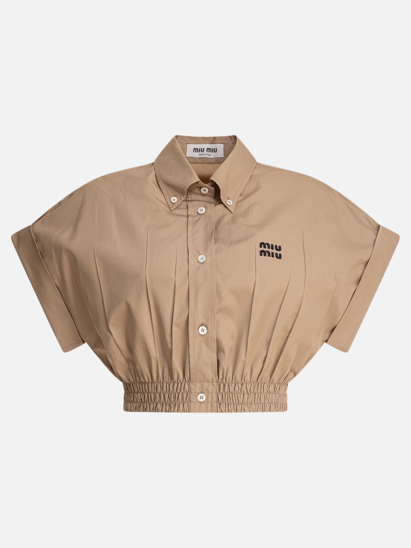 Crop top Logo  Beige - Miu Miu Donna | PDP | VIETTI Online Store | thumbnail