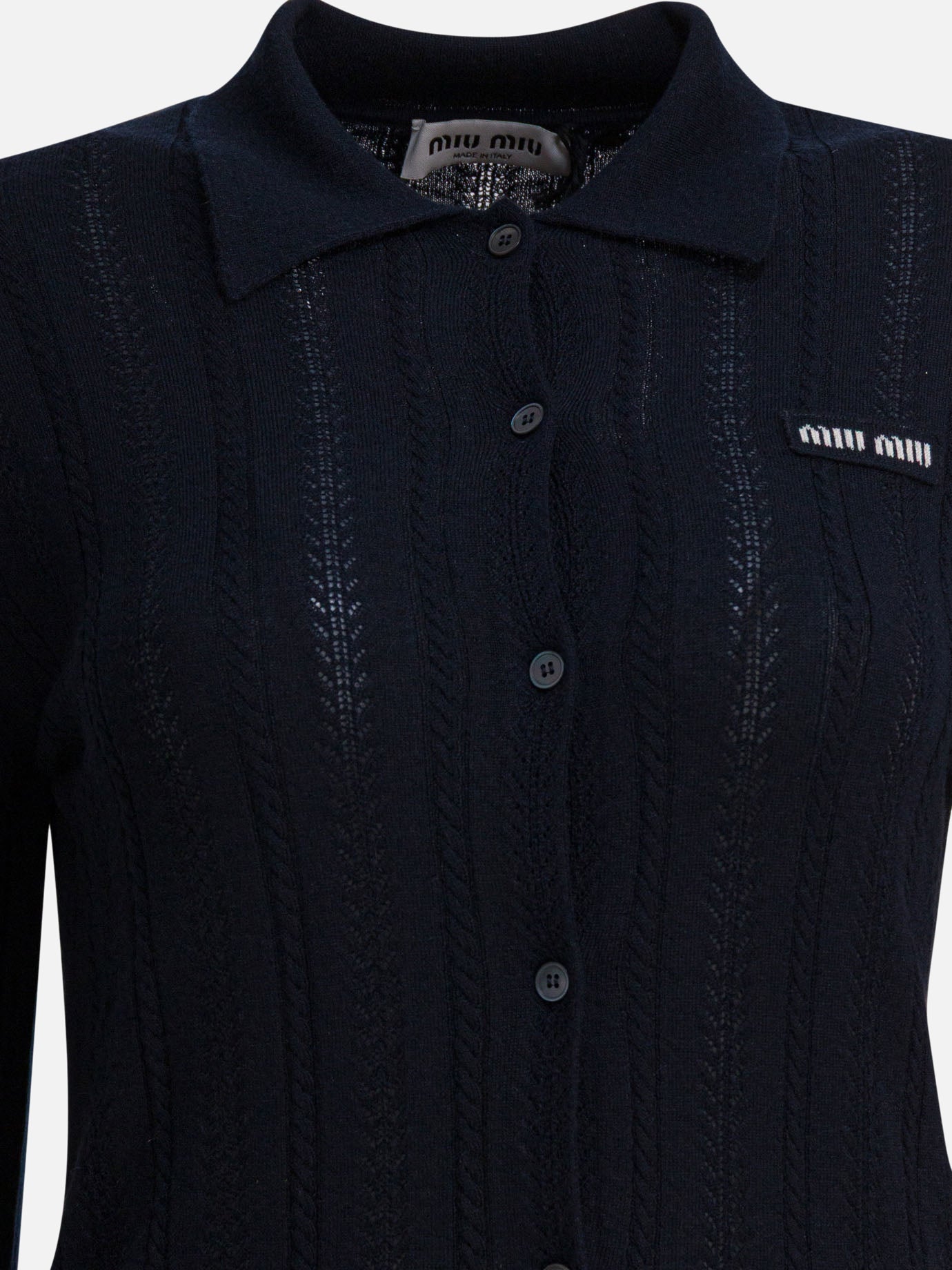 Cardigan Solid colour  Blu - Miu Miu Donna | PDP | VIETTI Online Store | Zoom-Modal_3
