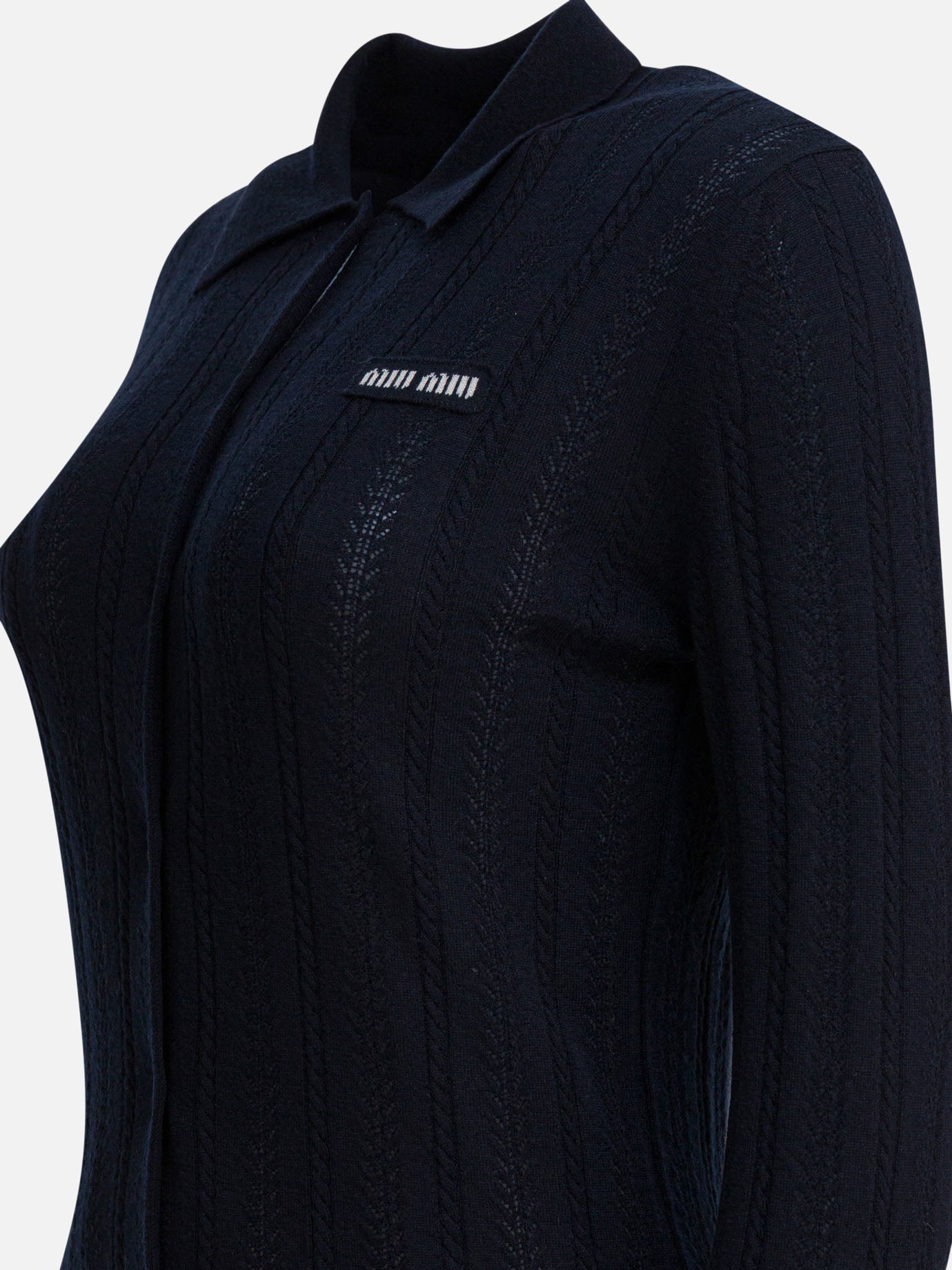 Cardigan Solid colour  Blu - Miu Miu Donna | PDP | VIETTI Online Store | Zoom-Modal_4
