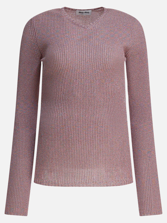 Maglioni scollo a V Mélange  Rosa - Miu Miu Donna | PLP | VIETTI Online Store 
