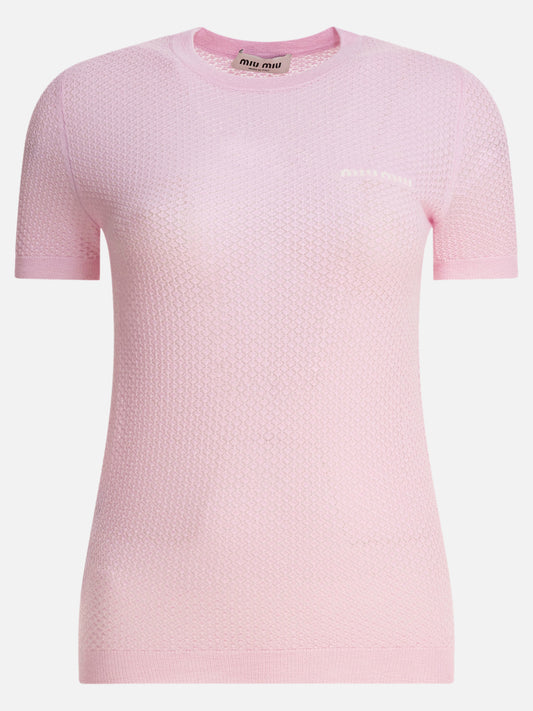 Maglioni girocollo Logo  Rosa - Miu Miu Donna | PLP | VIETTI Online Store 
