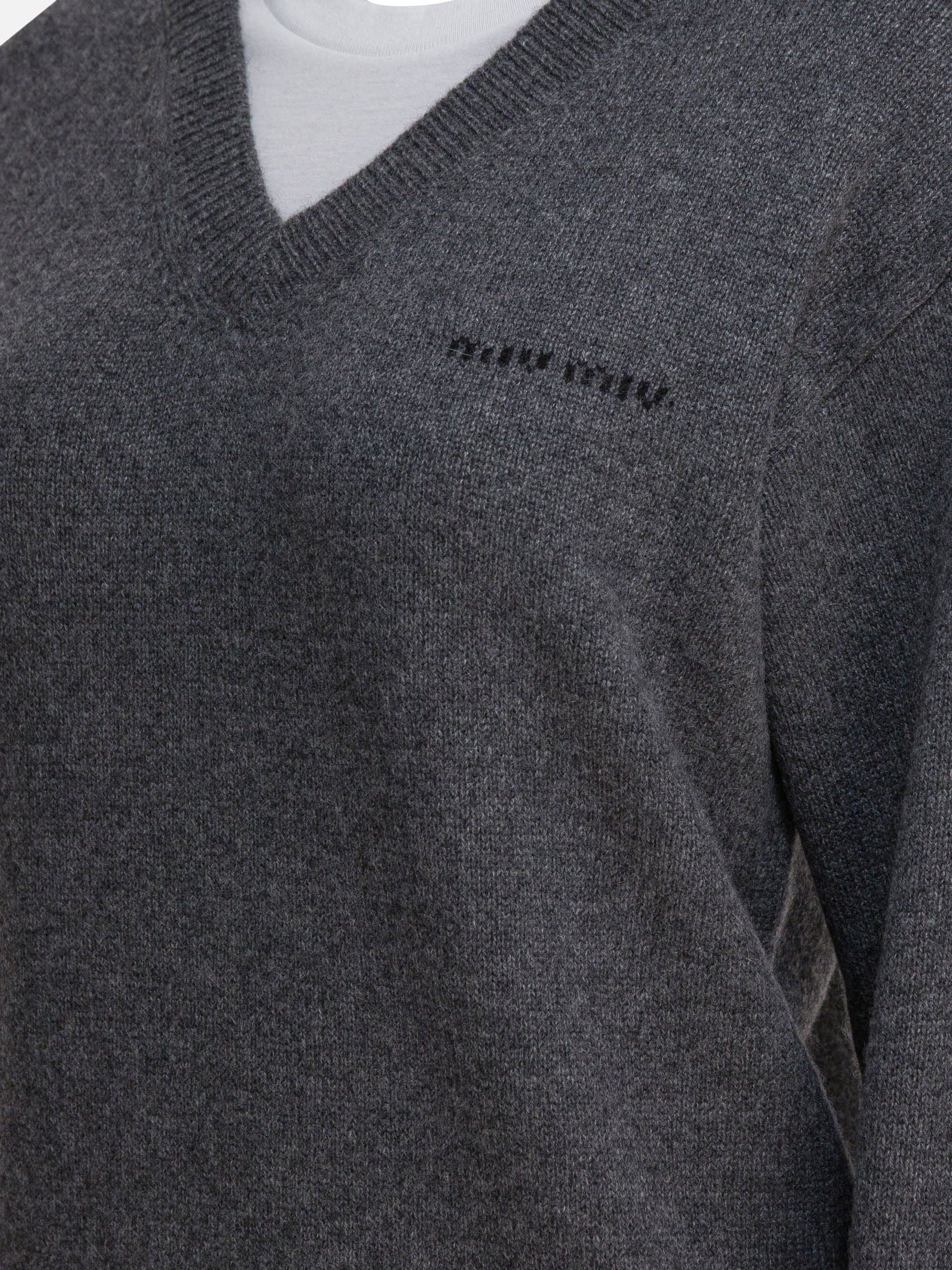 Maglioni girocollo Logo  Grigio - Miu Miu Donna | PDP | VIETTI Online Store | thumbnail_4