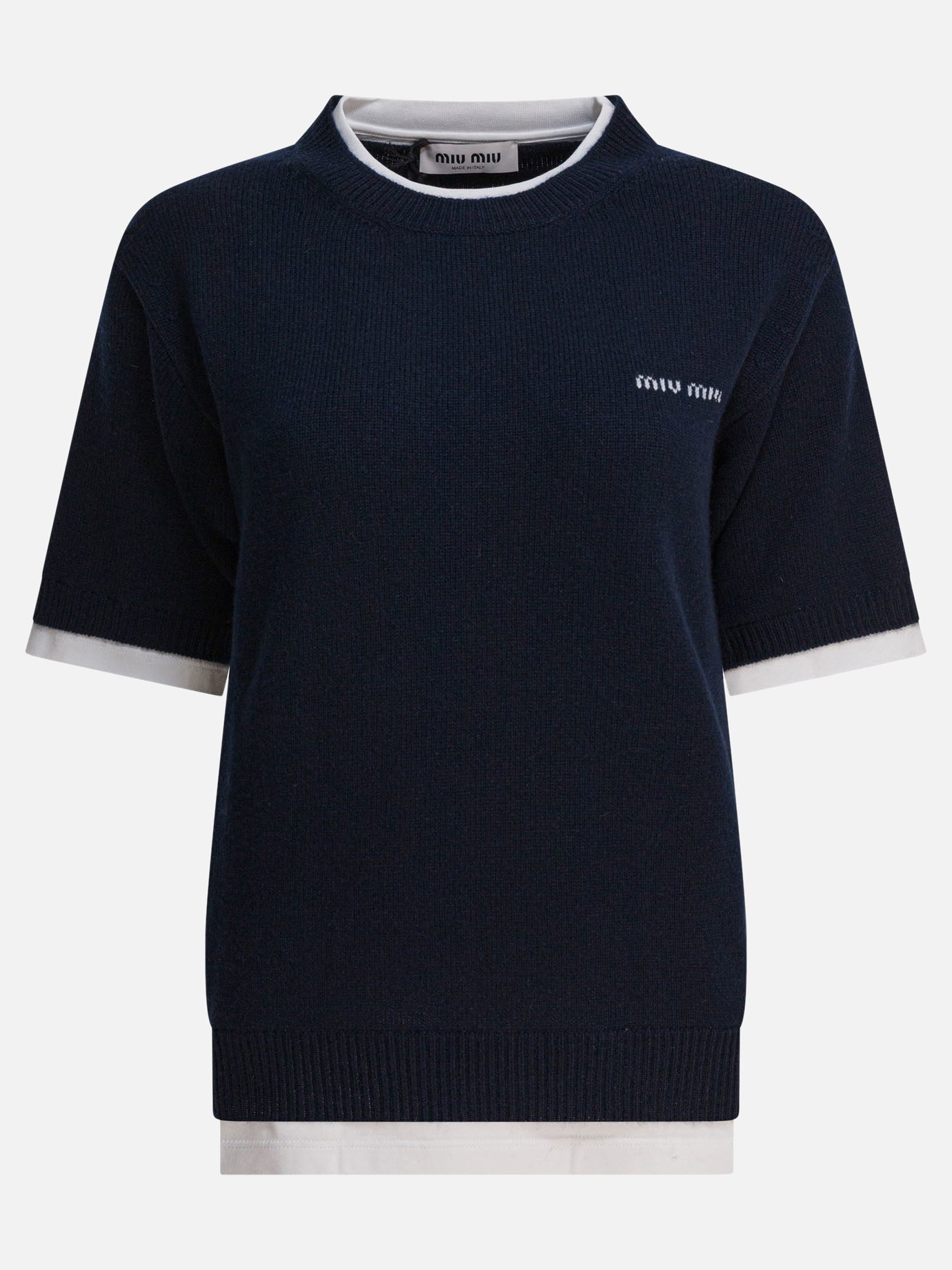 Maglioni girocollo Logo  Blu - Miu Miu Donna | PDP | VIETTI Online Store | thumbnail