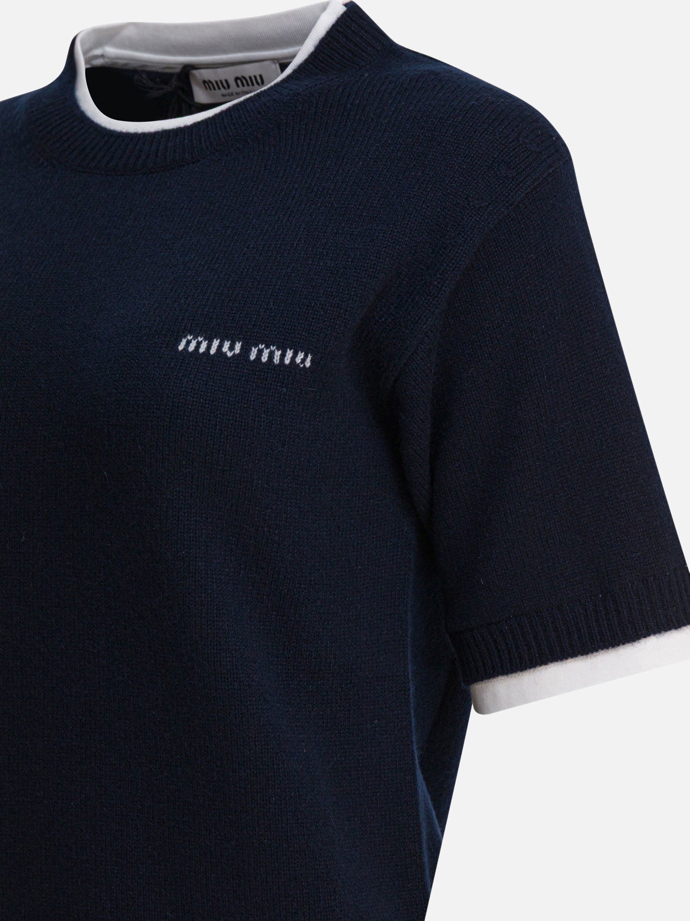 Maglioni girocollo Logo  Blu - Miu Miu Donna | PDP | VIETTI Online Store | thumbnail_4