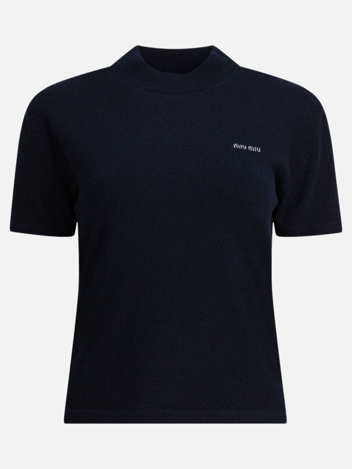 Polo con bottoni Logo  Blu - Miu Miu Donna | PDP | VIETTI Online Store | thumbnail