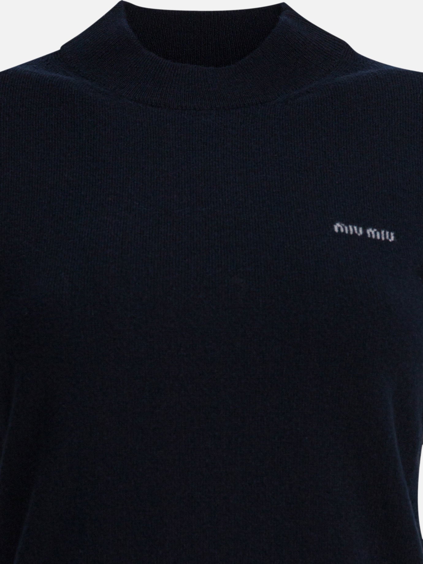 Polo con bottoni Logo  Blu - Miu Miu Donna | PDP | VIETTI Online Store | thumbnail_3