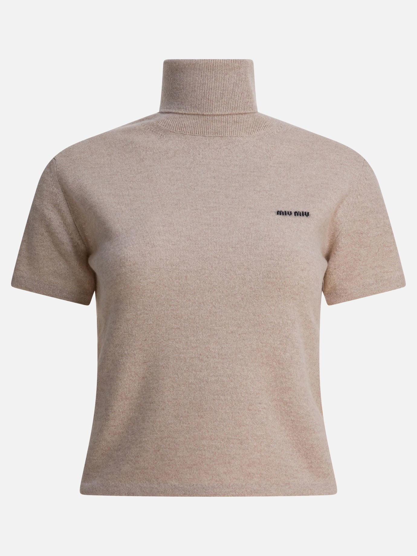 Maglioni dolcevita Logo  Beige - Miu Miu Donna | PDP | VIETTI Online Store | Zoom-Modal
