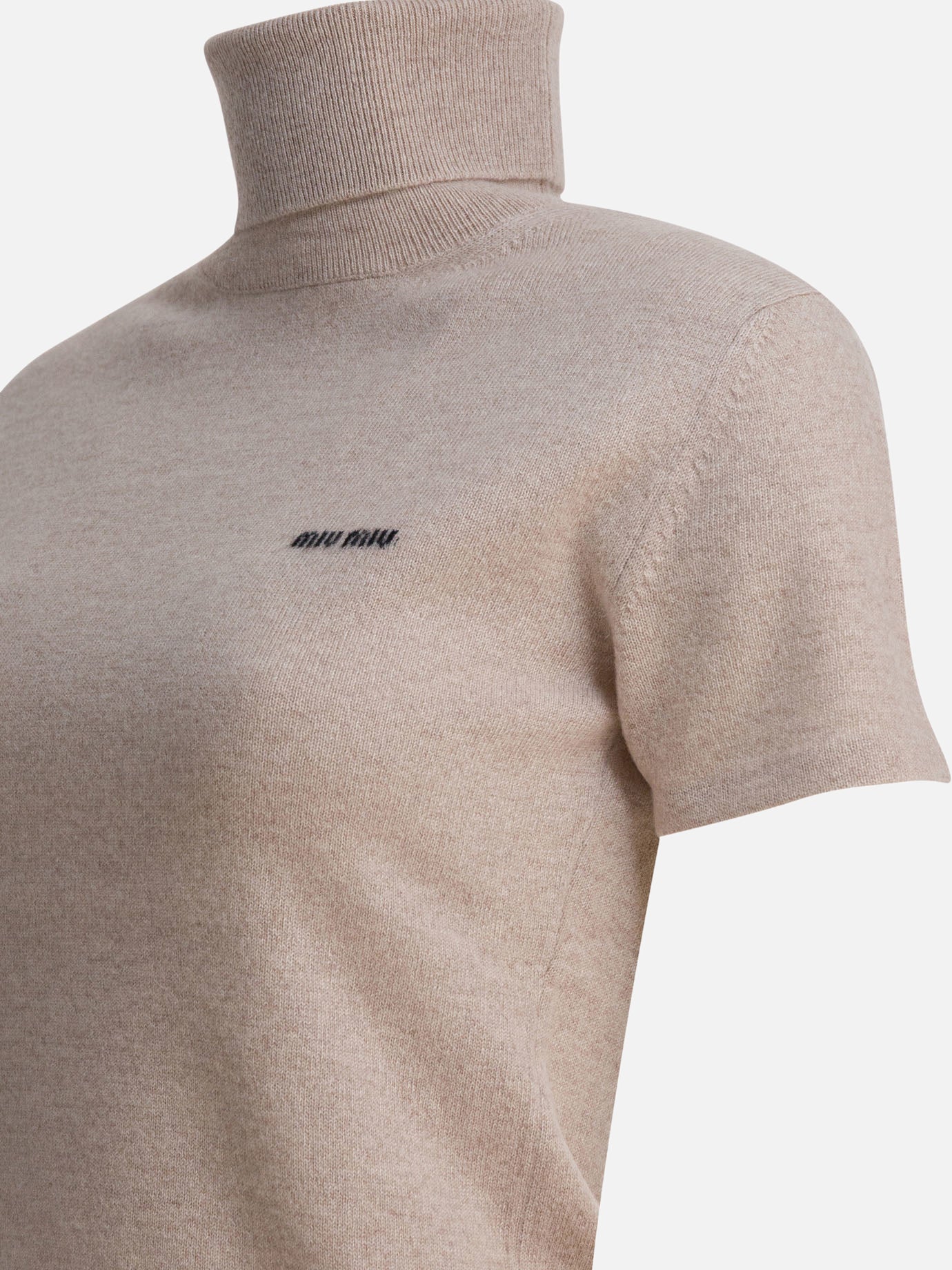 Maglioni dolcevita Logo  Beige - Miu Miu Donna | PDP | VIETTI Online Store | Zoom-Modal_4
