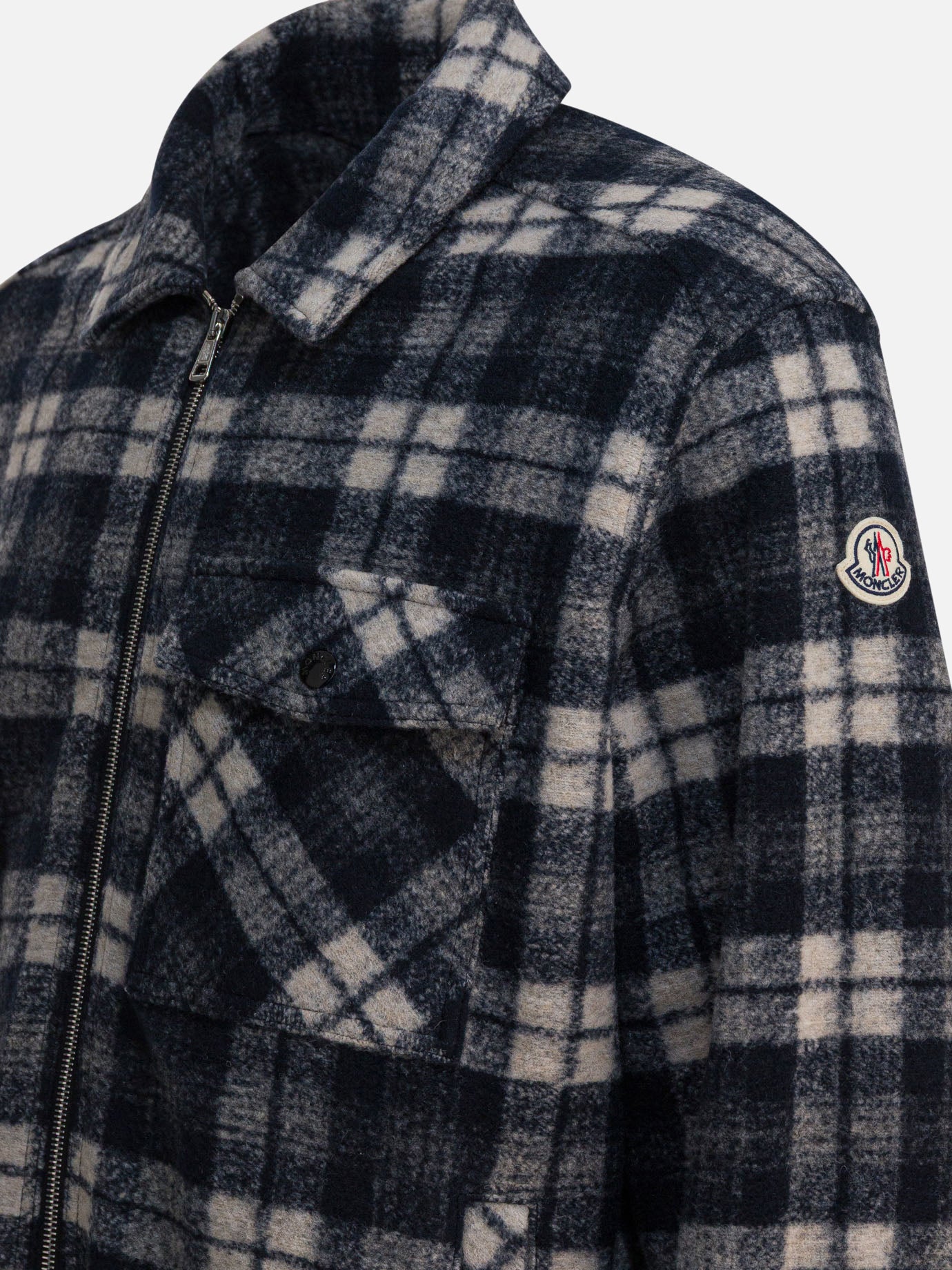 Giacche overshirt Check  Grigio - Moncler Uomo | PDP | VIETTI Online Store | thumbnail_4