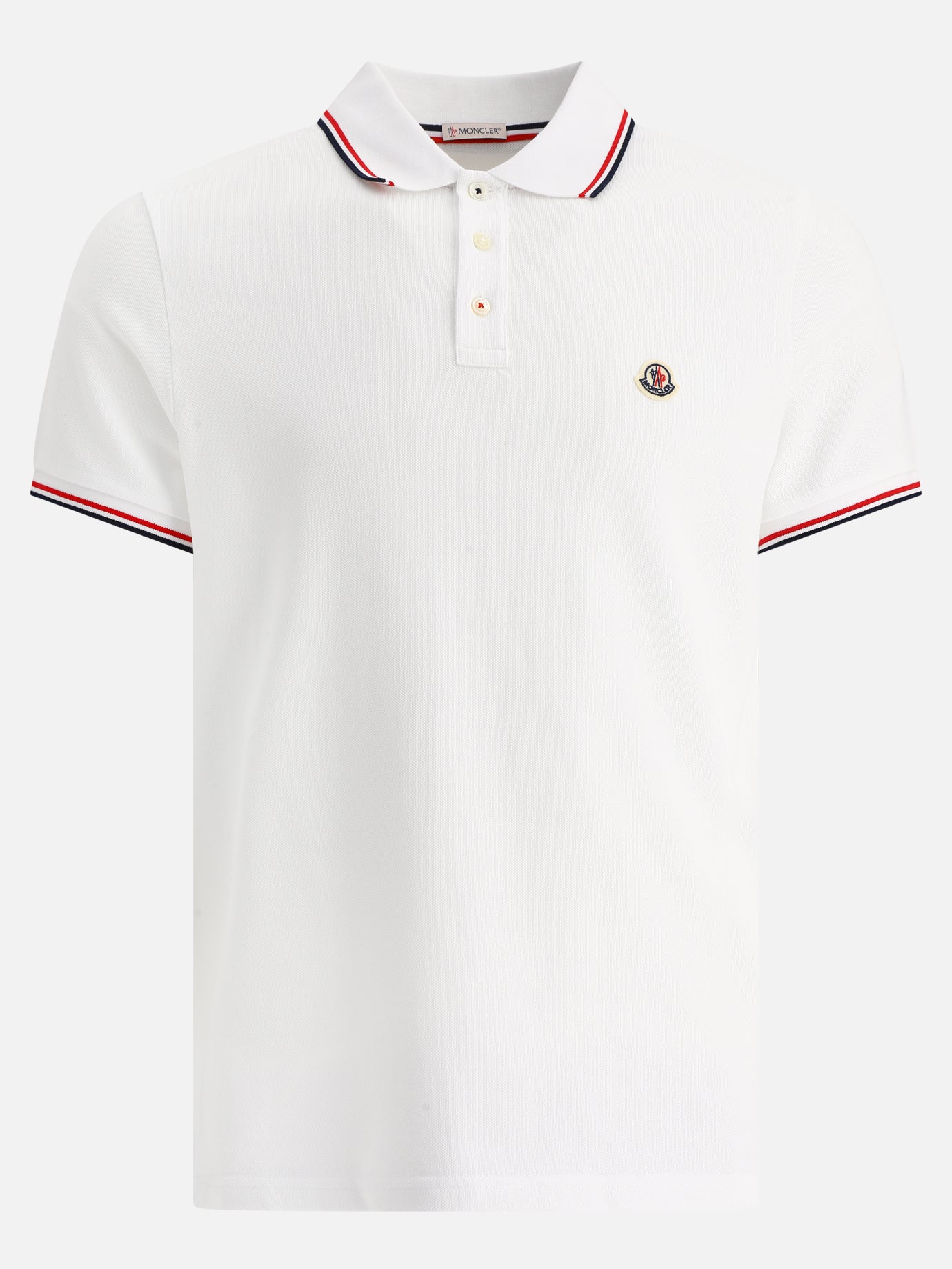 Polo con bottoni Logo  Bianco - Moncler Uomo | PDP | VIETTI Online Store | Zoom-Modal
