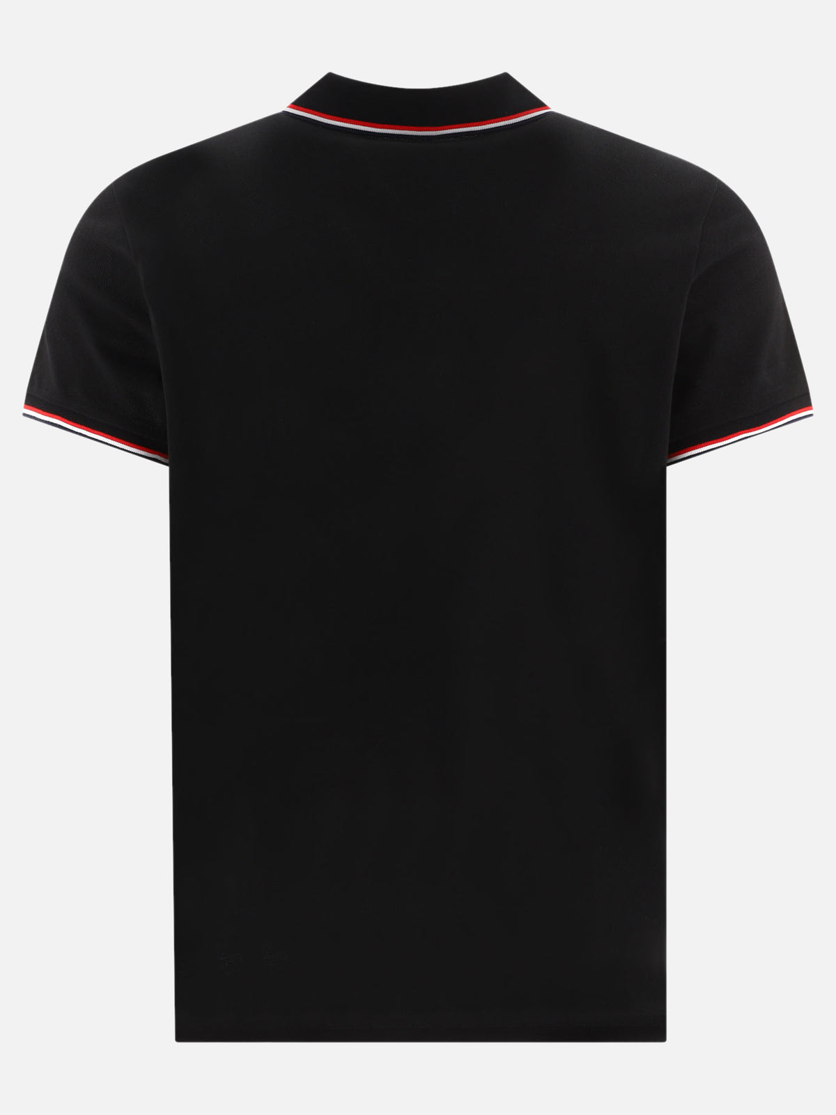 Moncler Cotton pique polo shirt with logo patch Black - VIETTI