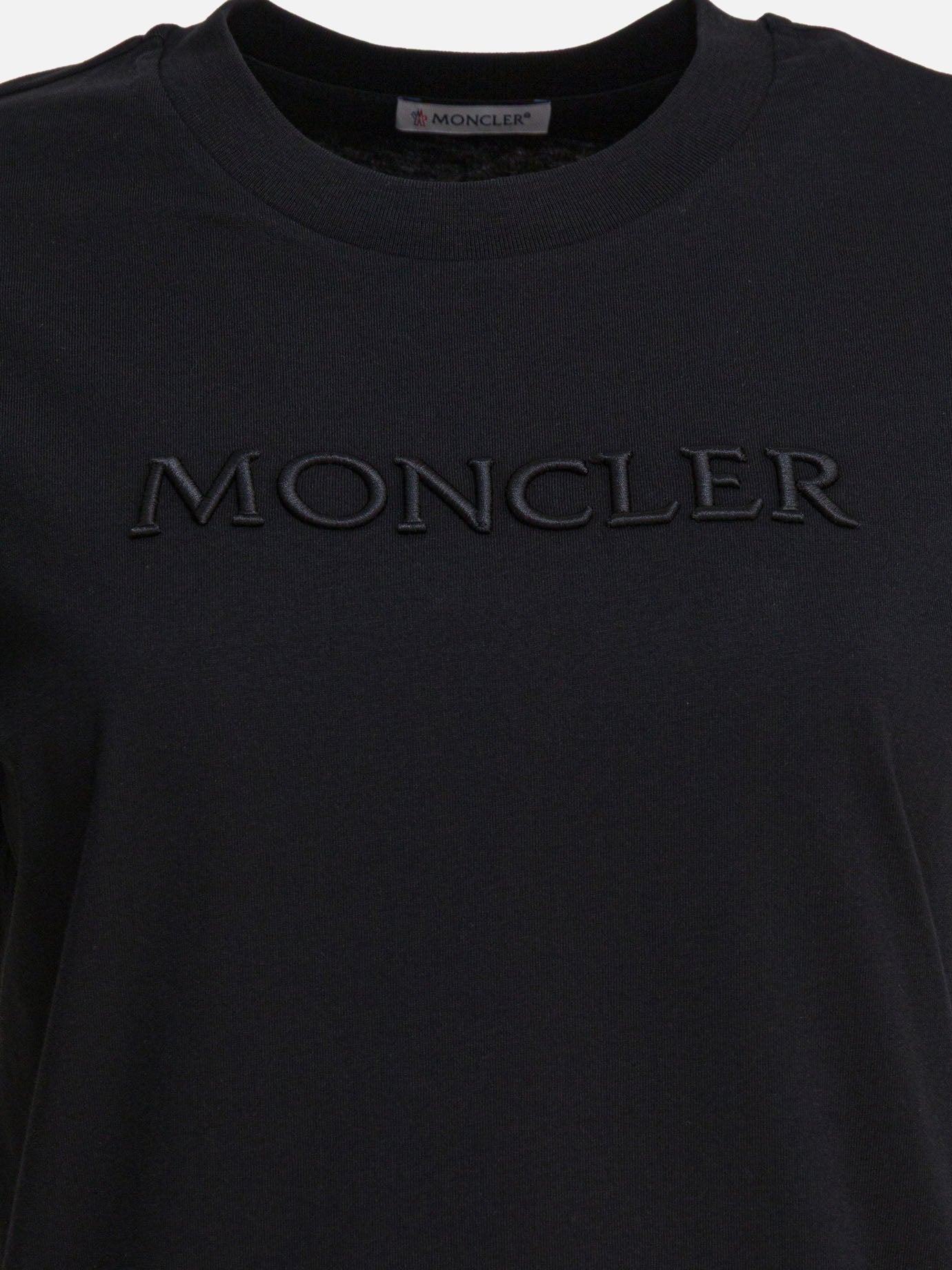 Moncler T-shirt with embroidered logo 8C00012- Black - Women