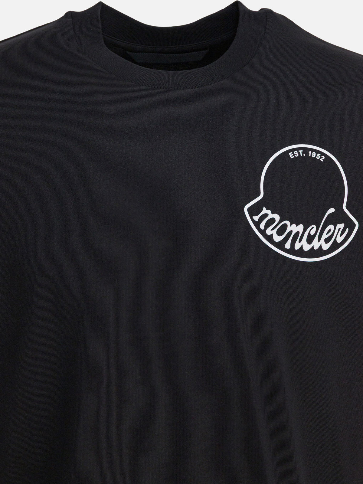 Moncler T-shirt in cotone con logo Nero - VIETTI