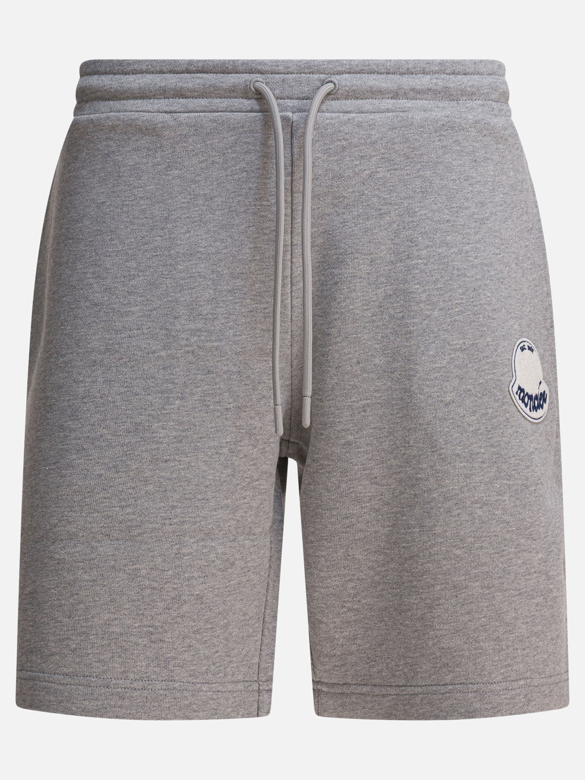 Moncler Cotton shorts with logo Grey