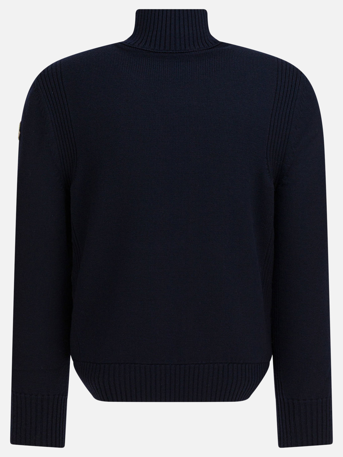 Moncler Wool sweatshirt with zipper and hood Blue
