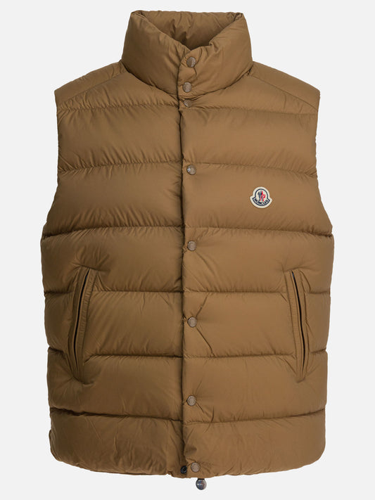 Giacche smanicate Logo  Beige - Moncler Uomo | PLP | VIETTI Online Store 
