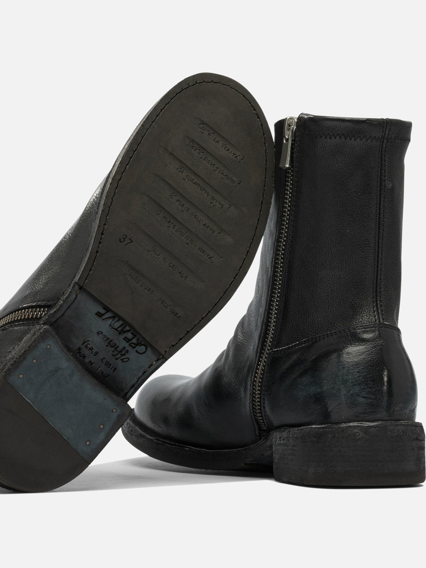 Stivaletti con zip 100% leather - 100% rubber  Nero - Officine Creative Donna | PDP | VIETTI Online Store | thumbnail_2
