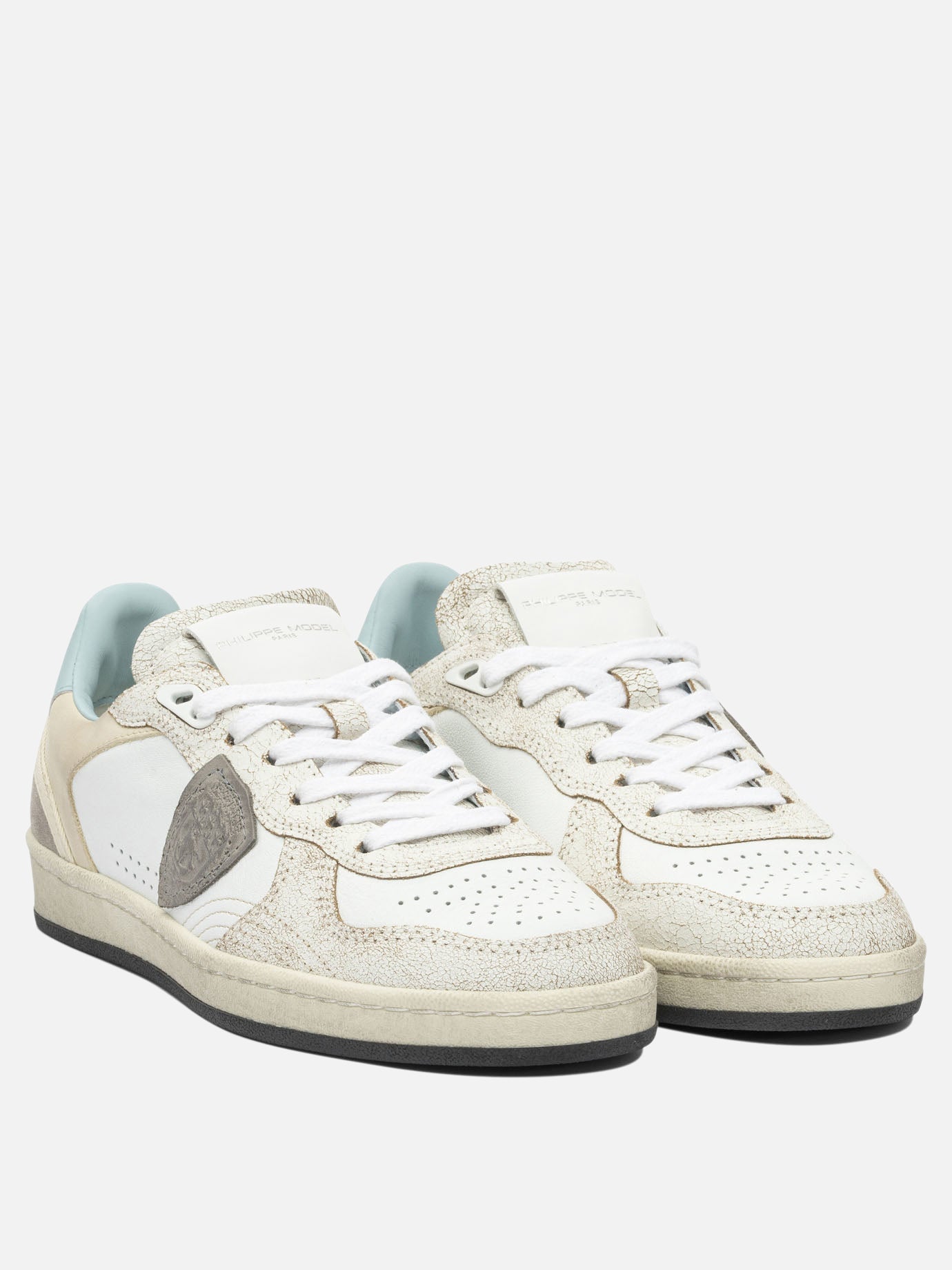 Sneaker basse 100% leather - 100% rubber  Beige - Philippe Model Paris Donna | PDP | VIETTI Online Store | thumbnail_2