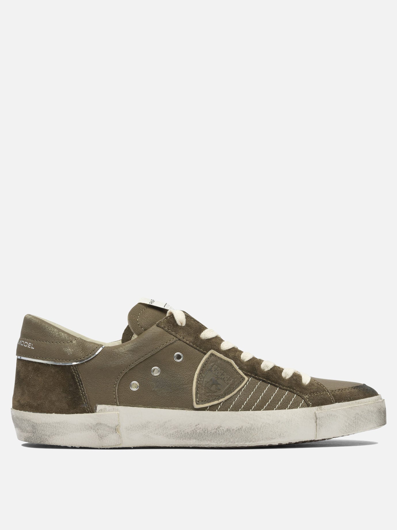 Low top sneakers 100% leather - 100% rubber  Green - Philippe Model Paris Men | PDP | VIETTI Online Store | thumbnail