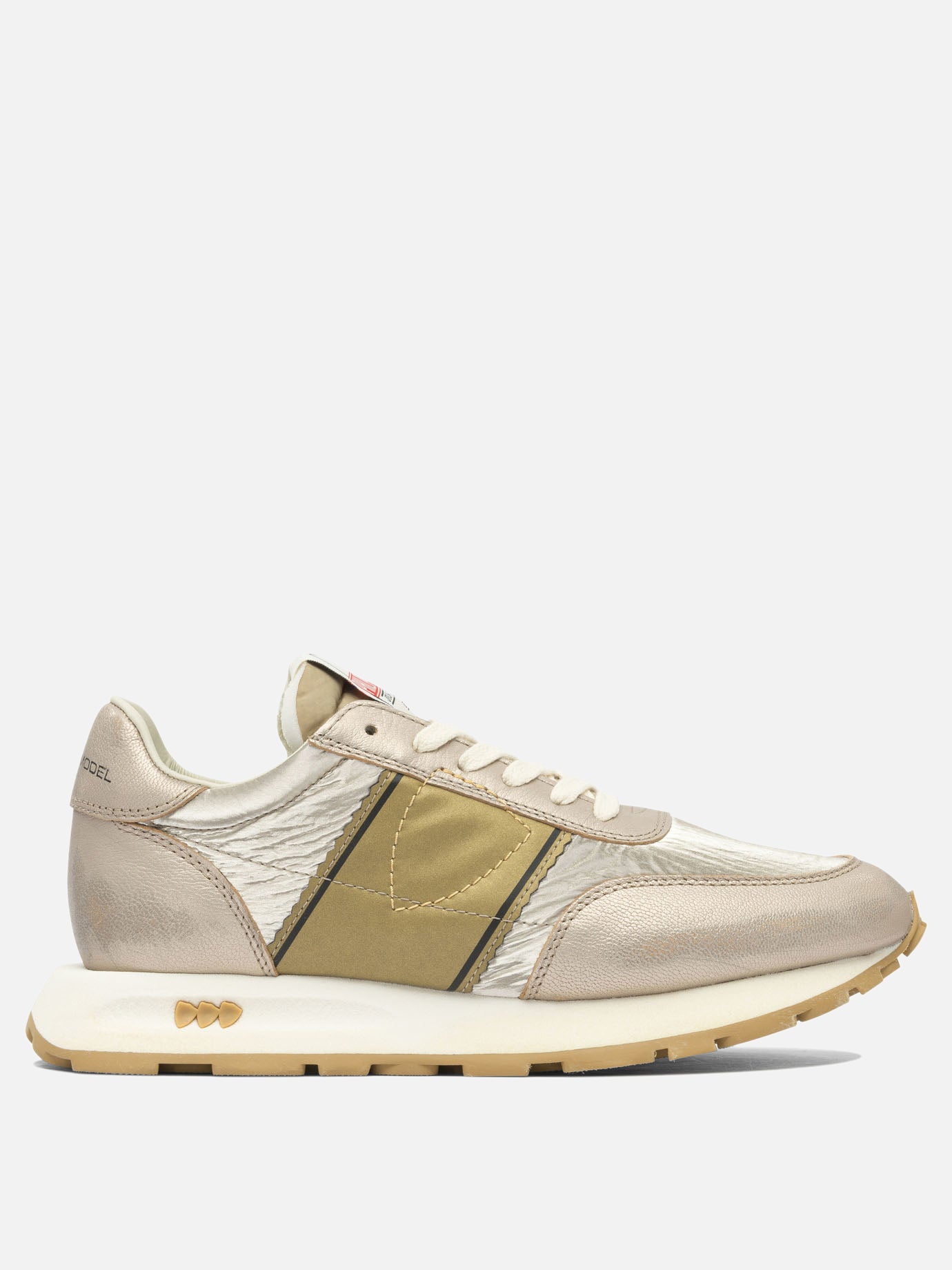 Sneaker basse 90% leather 10% mesh - 100% rubber  Oro - Philippe Model Paris Donna | PDP | VIETTI Online Store | thumbnail