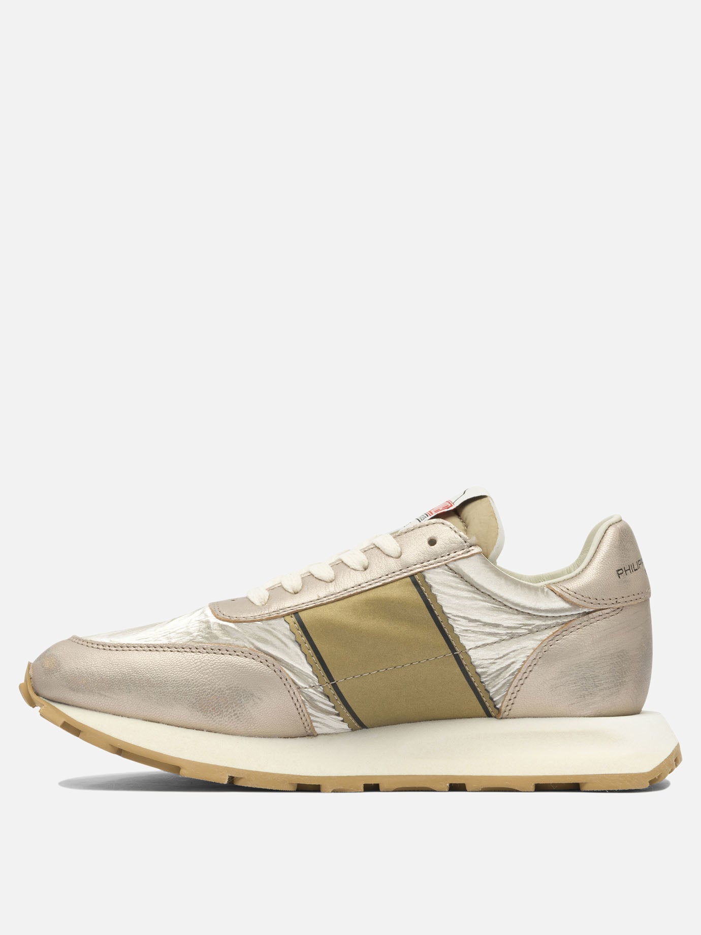 Sneaker basse 90% leather 10% mesh - 100% rubber  Oro - Philippe Model Paris Donna | PDP | VIETTI Online Store | thumbnail_3