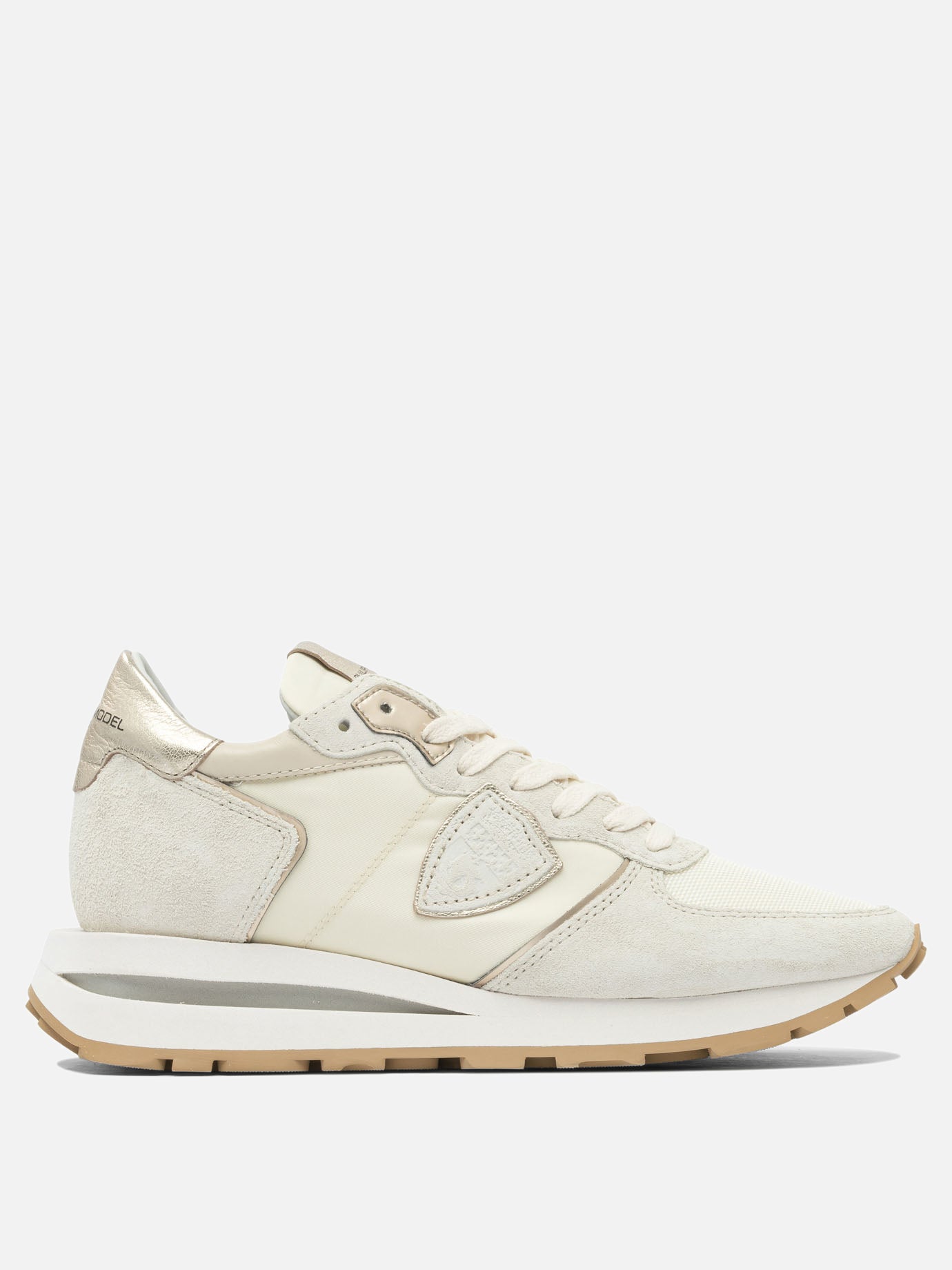 Sneaker basse 70% leather 30% polyester - 100% rubber  Beige - Philippe Model Paris Donna | PDP | VIETTI Online Store | thumbnail