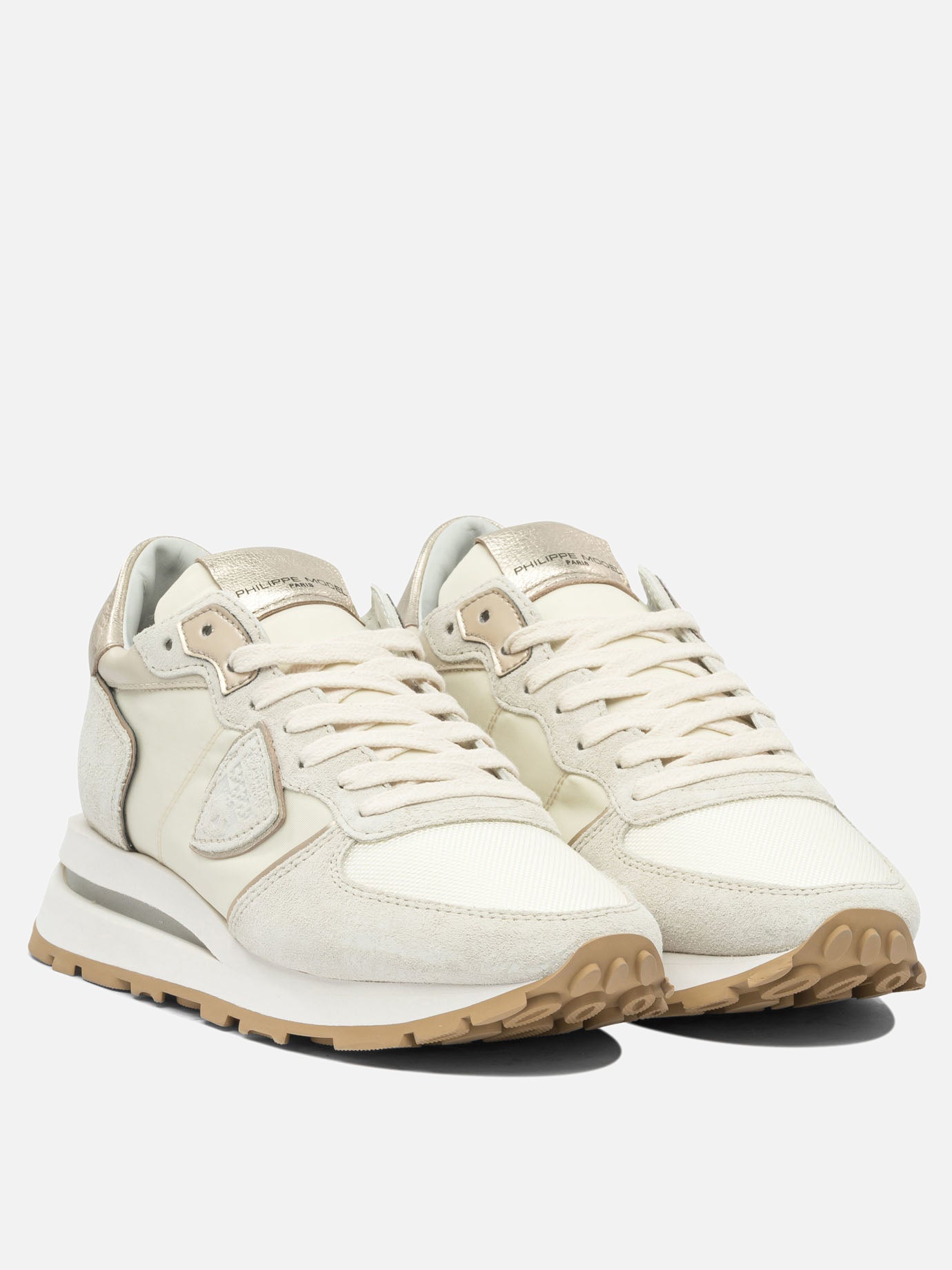 Sneaker basse 70% leather 30% polyester - 100% rubber  Beige - Philippe Model Paris Donna | PDP | VIETTI Online Store | thumbnail_2
