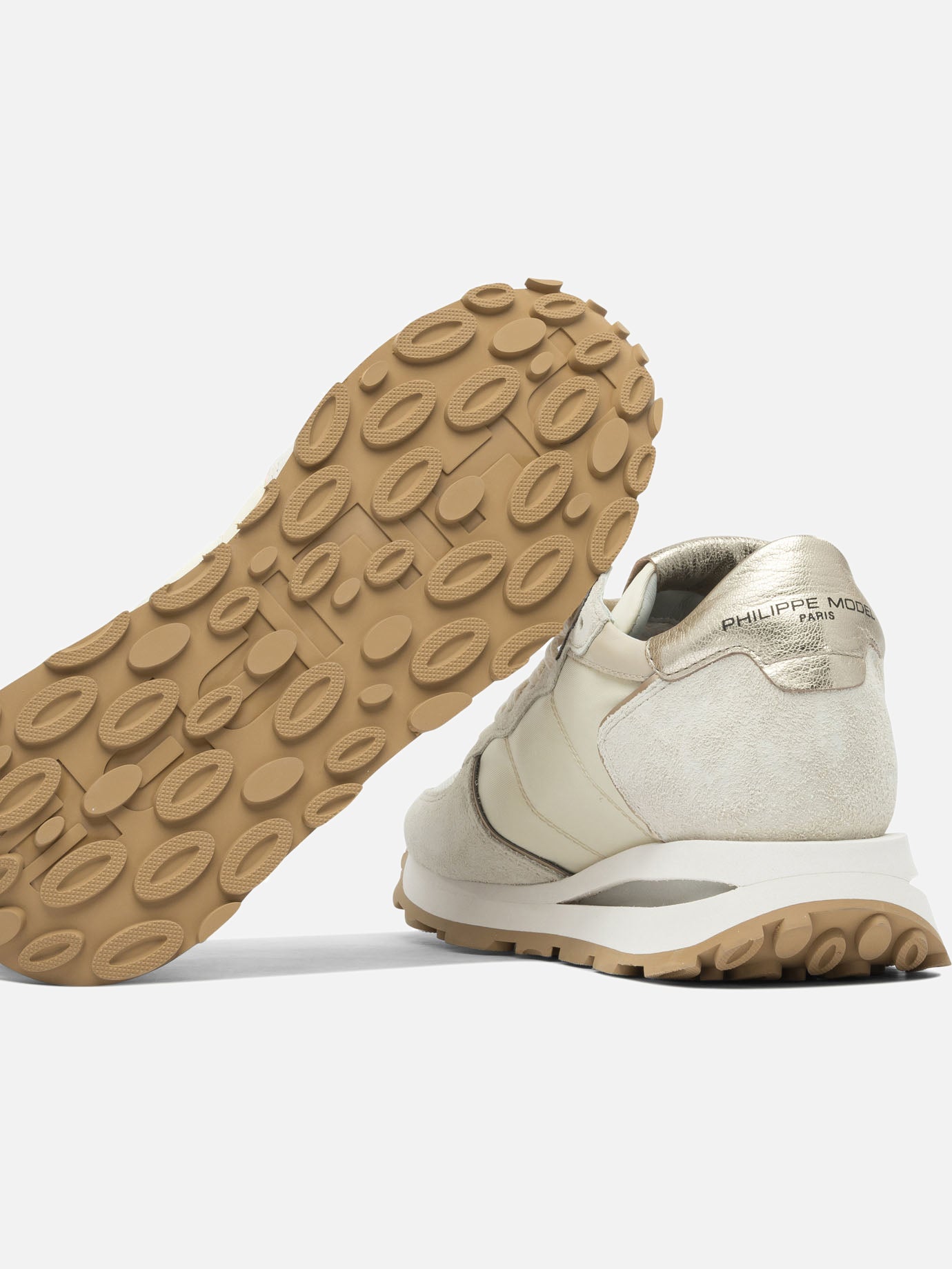 Sneaker basse 70% leather 30% polyester - 100% rubber  Beige - Philippe Model Paris Donna | PDP | VIETTI Online Store | thumbnail_5